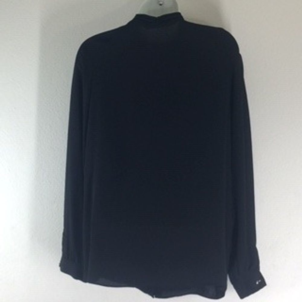 Zara Basic Black Gold Button Down Long Sleeve Top - image 5